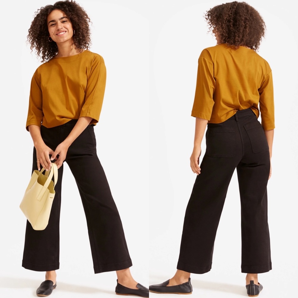 Everlane Wide Leg Crop Pant Black